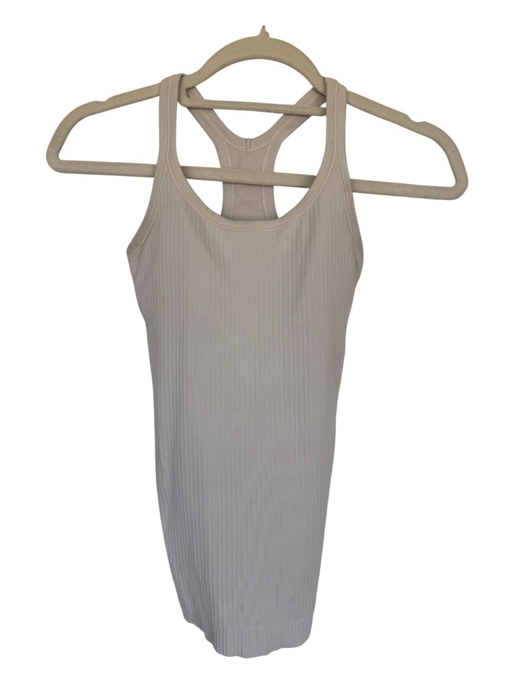 White Lululemon Ebb to Street Tank Ribbed Racerback with built in bra